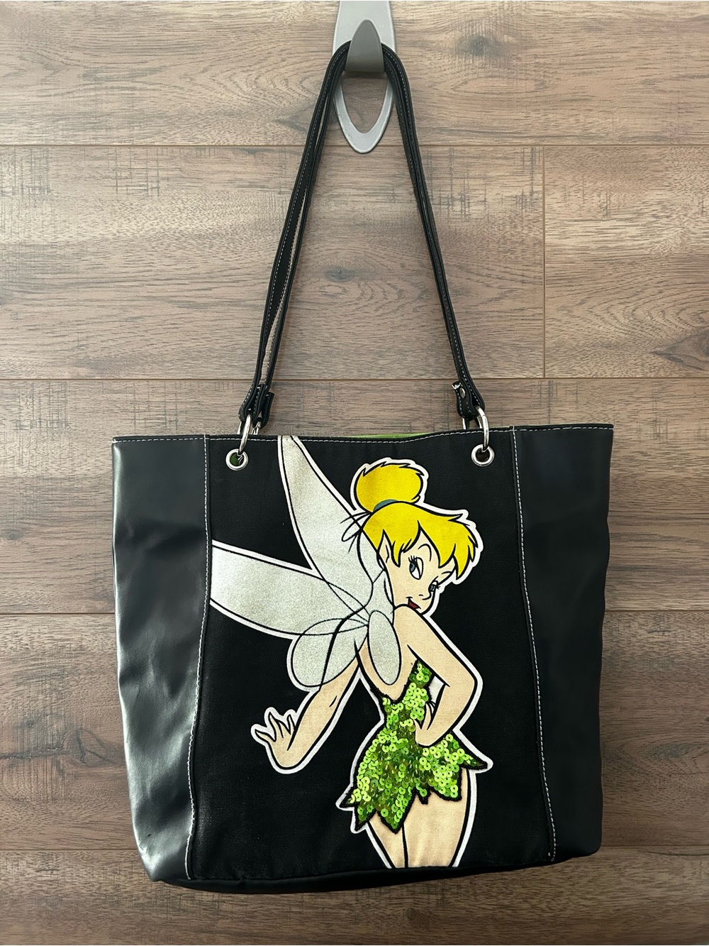 Disney Thinkerbell tote bag noir (fée clochette) années 2000